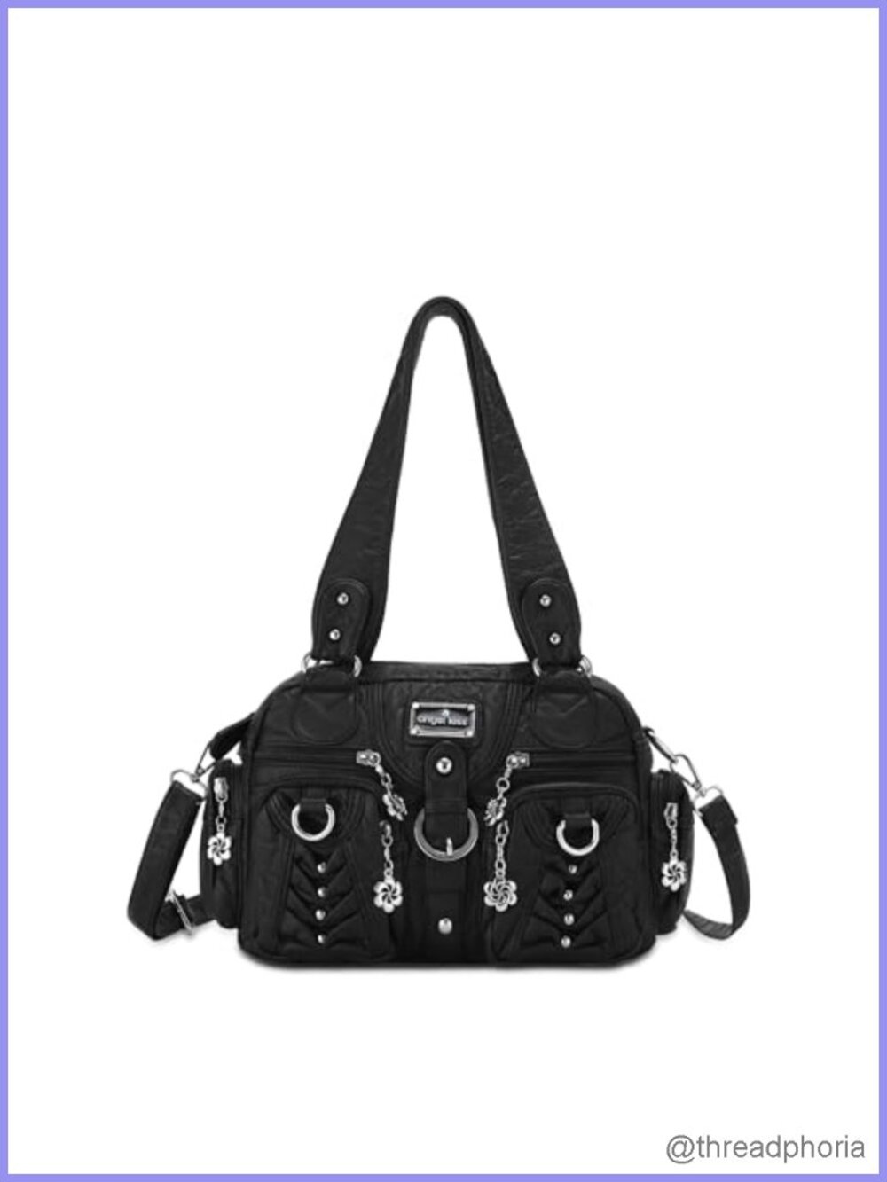 Women's Hobo Handbag Multipocket Soft Vegan Leather Crossbody Shoulder Bag